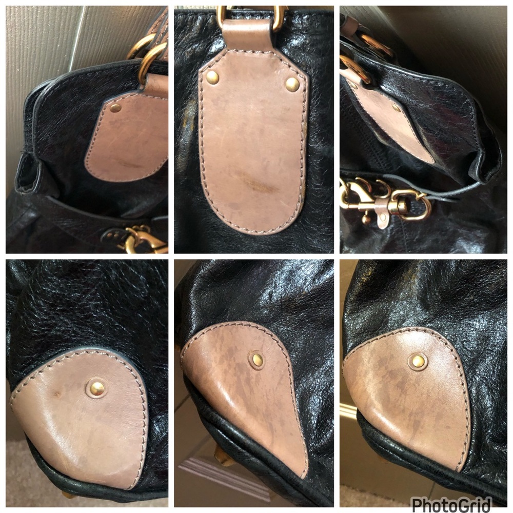 Chloe AUTHENTIC Large Black Leather Clasp Front Bag - Picture 9 of 16